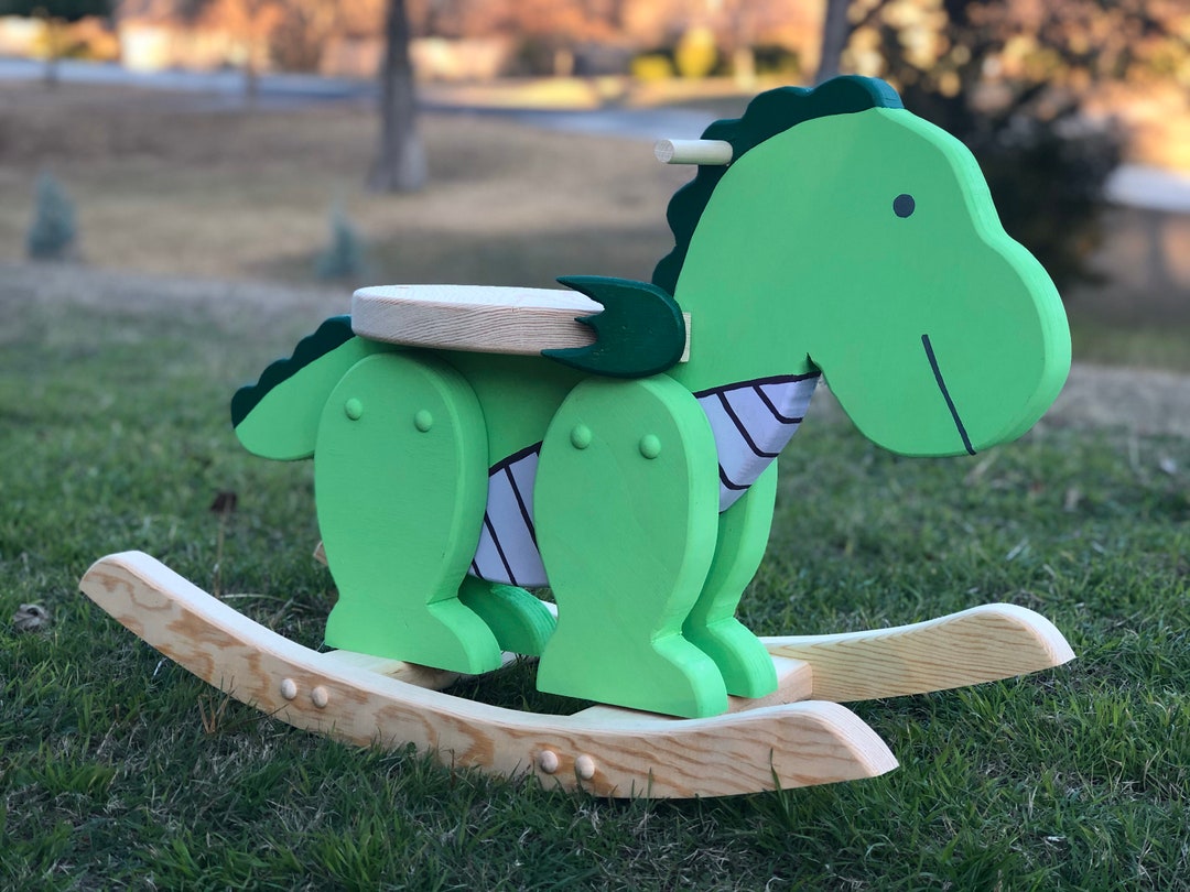 Dragon Rocker Wooden Rocking Horse for Toddler Rocker Ride on Toy Baby ...