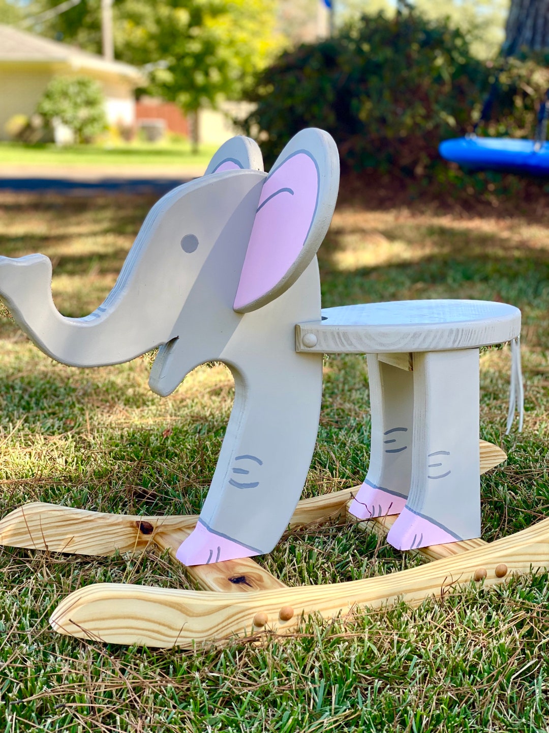 Elephant Rocker Elephant Rocking Horse for Toddler Rocker Ride on Toy Baby Shower Gift Kids Room