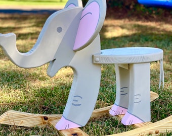 Elephant Rocker Elephant Rocking Horse For Toddler Rocker Ride On Toy Baby Shower Gift Kids Room Decor Nursery Decoration