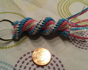 Trans* Pride Spiral Keychain