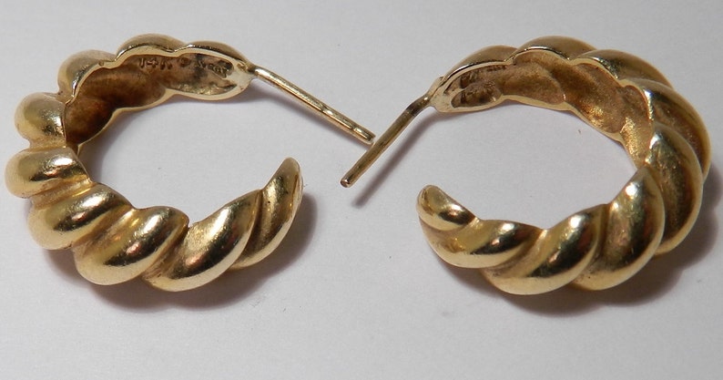 vintage gold shrimp earrings