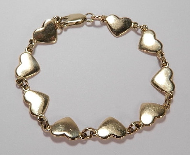 Vintage 14k Ja James Avery Hearts Link Bracelet RETIRED Etsy