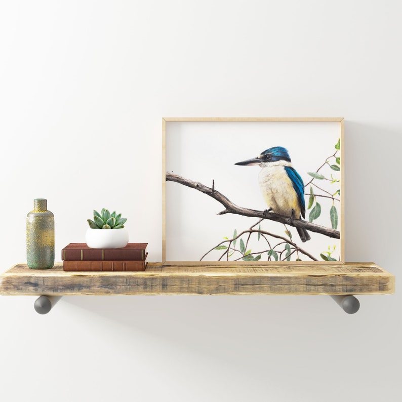 Sacred Kingfisher print, Australian bird art print, artwork of native Australian wildlife.