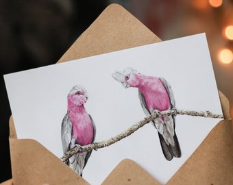 Carte Galah - Carte de voeux australienne, Galahs