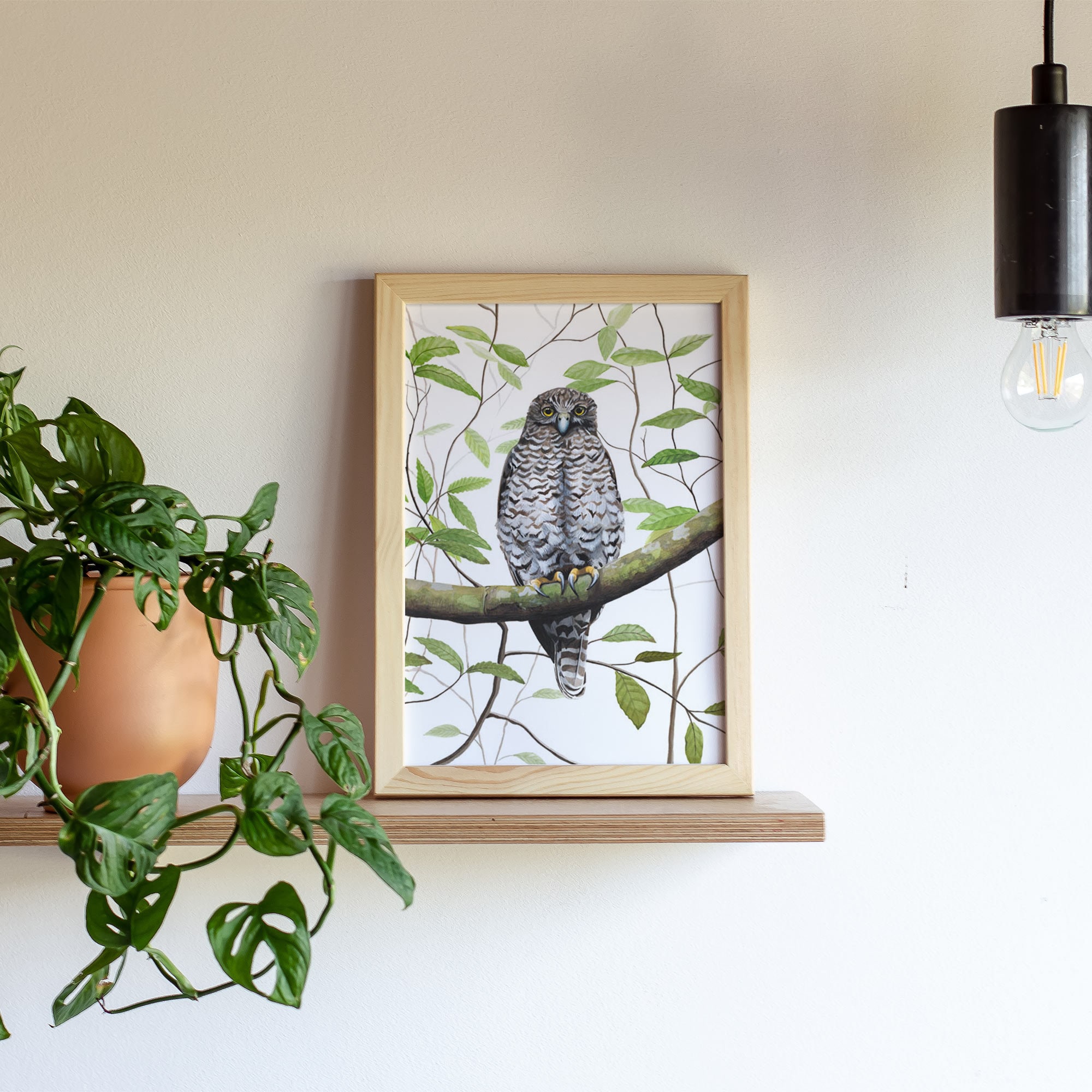 Powerful Owl Giclée Print: Australian Native Bird Art
