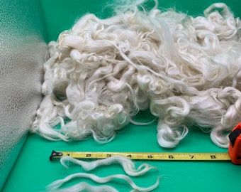 16 oz Mohair, washed, buck, white