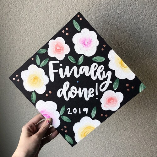 Painted Graduation Cap Custom Graduation Cap Topper Teacher Etsy