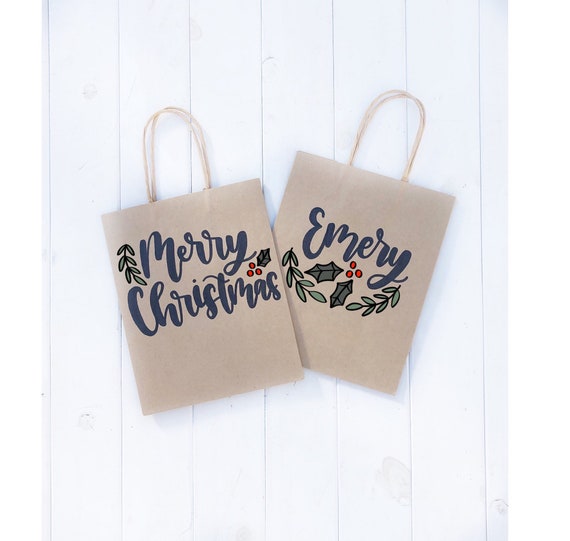 Christmas Gift Bag- Personalized Christmas Gift Bag- Merry
