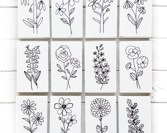 MINI VERSION Birth flower sign- Mothers Day gift for grandma gift for mom- custom birth flower personalized gift family flower birth month