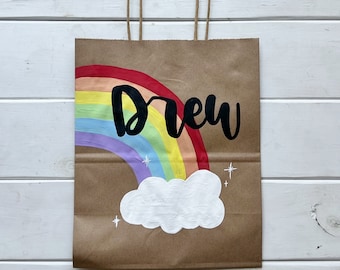 Custom gift bag- personalized gift bag- lettered gift bag- kraft gift bag- custom name bag- wedding gift bad- bridesmaids gift- custom