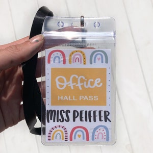 Classroom Hall Pass- Hall Pass Lanyard Set- Teacher Hall Pass- Custom ...