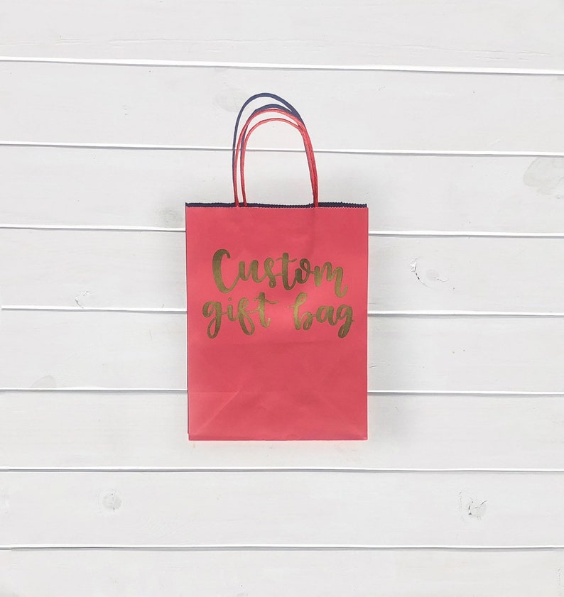 Custom gift bag personalized gift bag hand lettered custom gift bag bridesmaid gift bag name custom paper bag personalized name giftbag