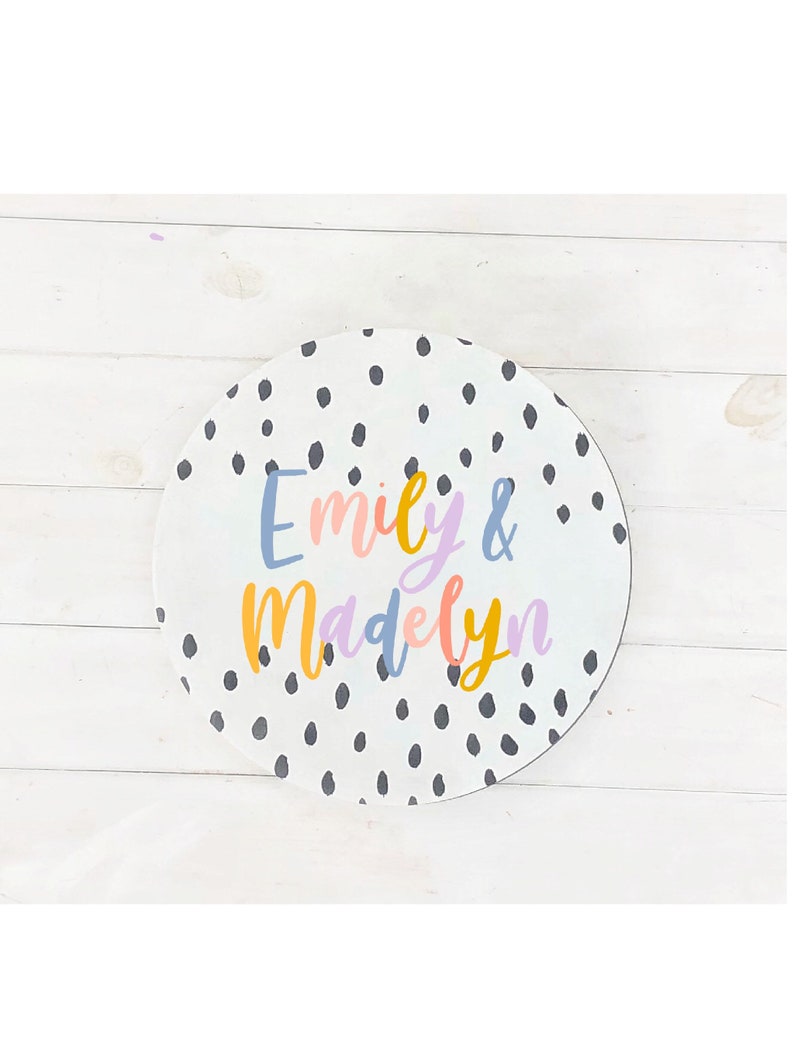 Dorm Room Door Sign- Dorm Name Sign- Round Sign Door Hanger- Roommate ...