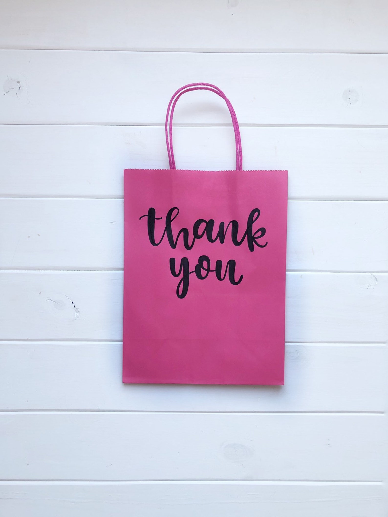 Thank You Gift Bag Gift Bag Thank You Custom Hand Lettered Etsy
