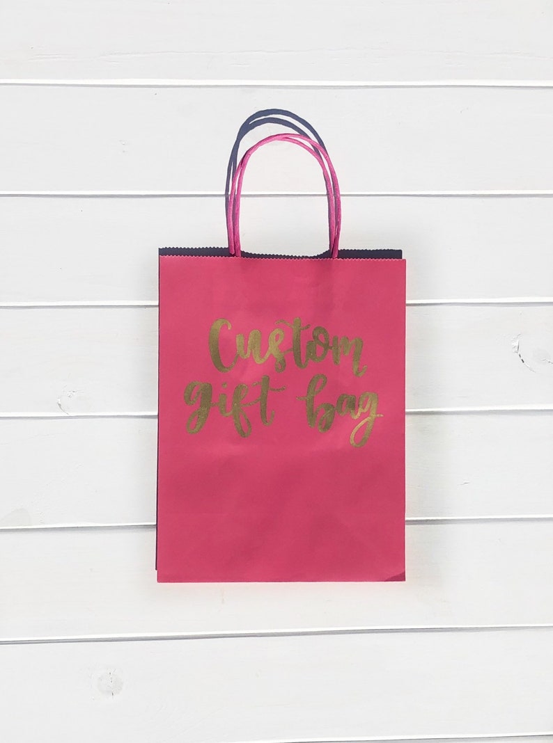 Custom gift bag personalized gift bag hand lettered custom gift bag bridesmaid gift bag name custom paper bag personalized name giftbag
