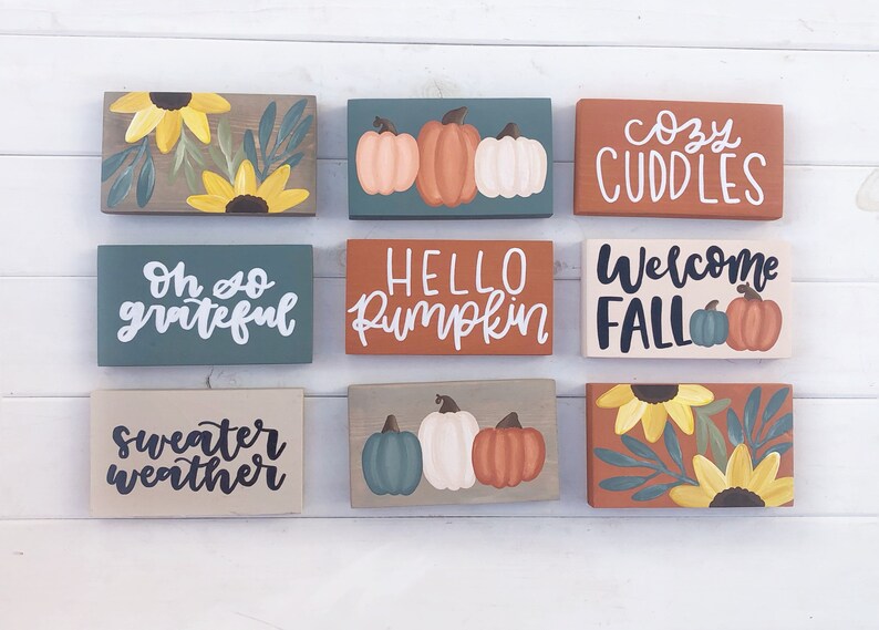Fall Sign Mini Fall Sign Fall Tiered Tray Pumpkin Sign | Etsy