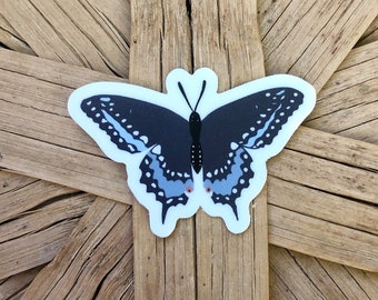 Butterfly sticker- blue butterfly sticker- waterproof vinyl sticker- water bottle sticker- laptop sticker- butterfly sticker