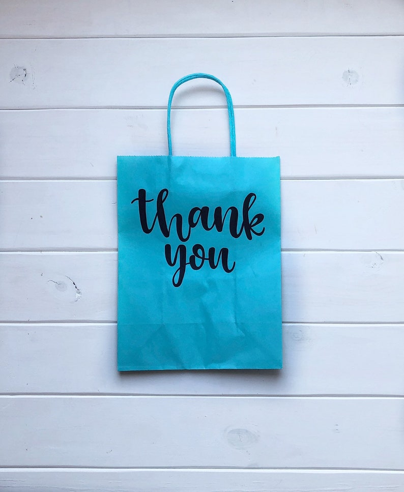 Thank You Gift Bag Gift Bag Thank You Custom Hand Lettered Etsy