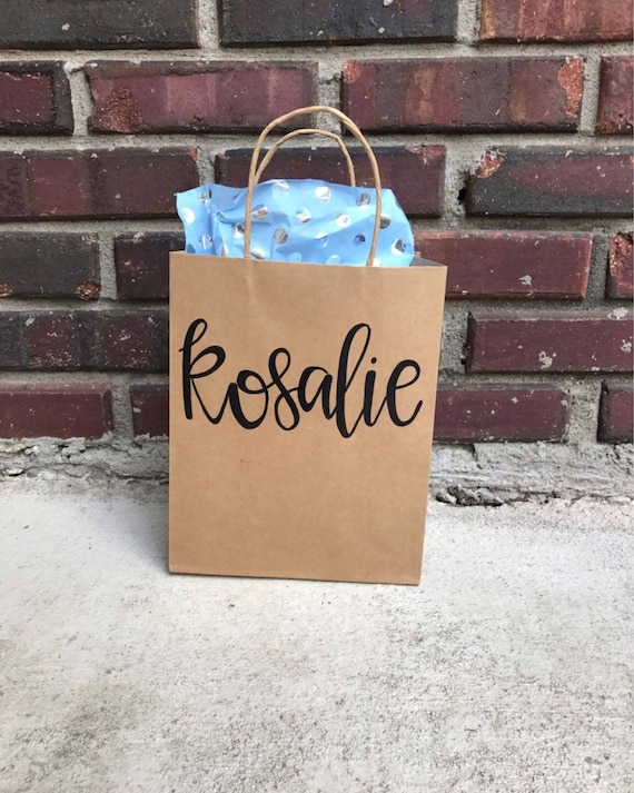 Custom gift bag- personalized gift bag- lettered gift bag- kraft gift bag- custom name bag- wedding gift bad- bridesmaids gift- custom