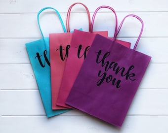 Thank you gift bag- Gift bag- thank you custom hand lettered gift bag- personalized thank you gift bag- kraft paper bag- thank you gift- bag