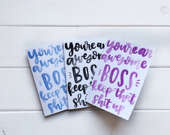 Boss card- funny boss's day card- boss day- boss appreciation- funny appreciation card- supervisor thank you card- boss's day card- gift