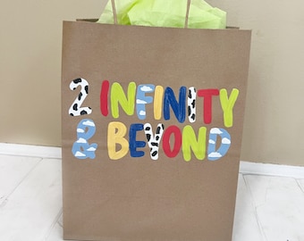 Toy story birthday party- toy story party- toy story gift- gift bag painted gift bag custom gift toy story- bit to day party theme toy story
