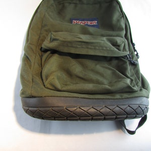 Vintage 1990s Jansport Green Backpack Black Rubber Tire Bottom