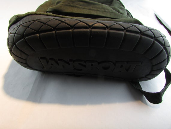 Vintage 1990s Jansport Green Backpack Black Rubber Tire  display picture 1