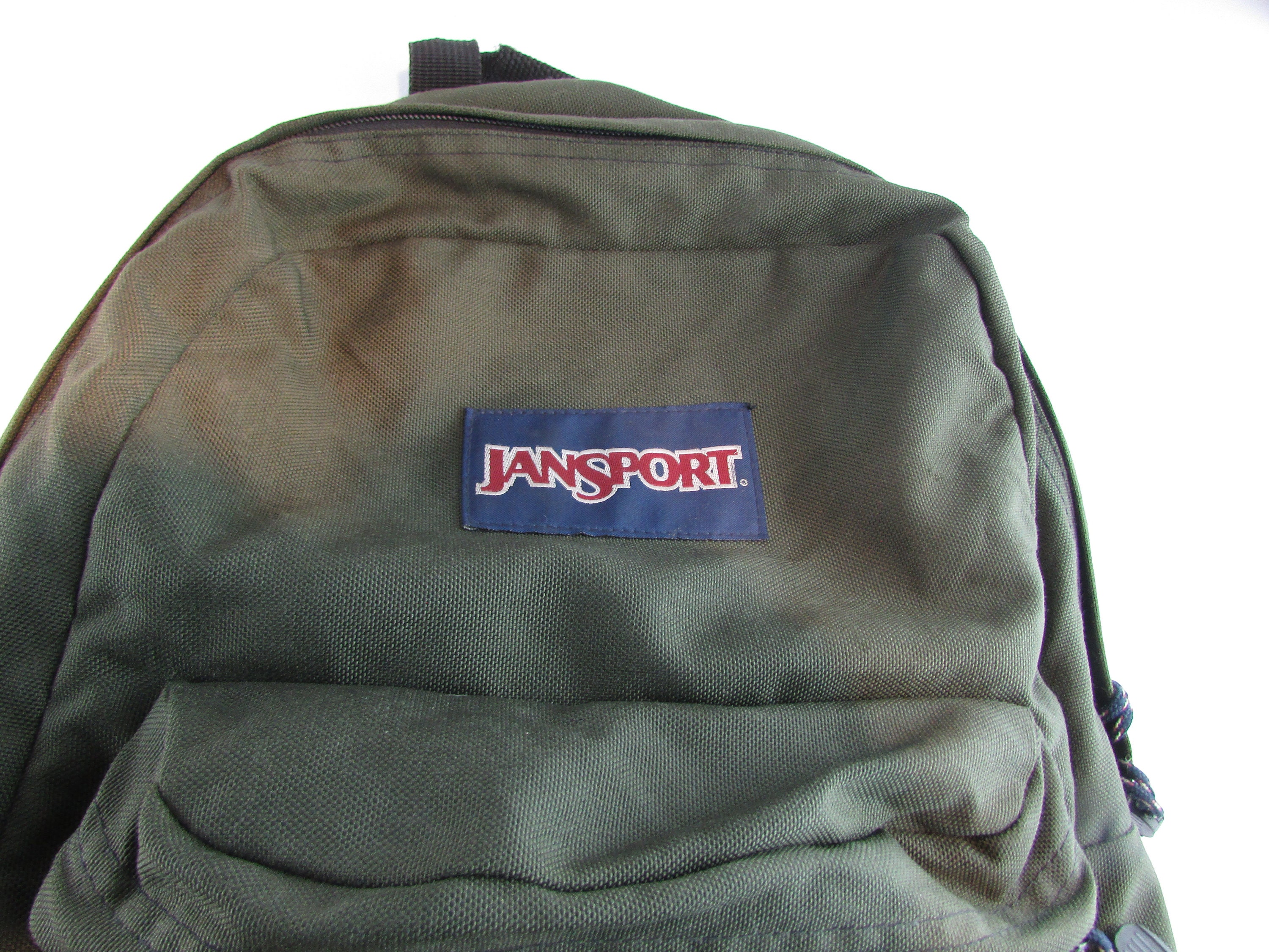 Vintage 1990s Jansport Green Backpack Black Rubber Tire 