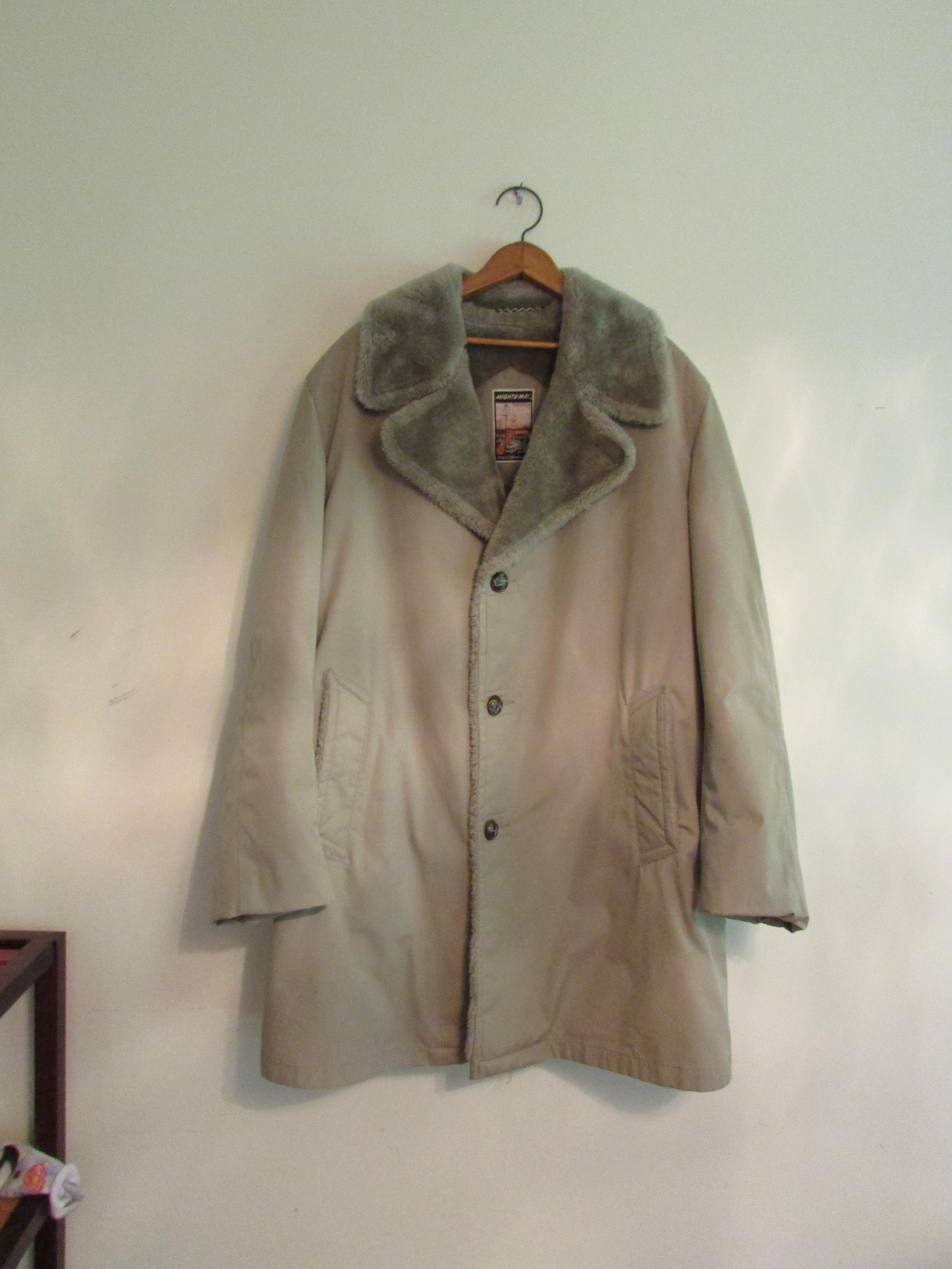 ジャケット・アウター MIGHTY-MAC OLD WOOL COAT 38 USED VINTAGE MIGHTY-MAC WOOL WINTER COAT/JACKET! BROWN! BUTTON-UP