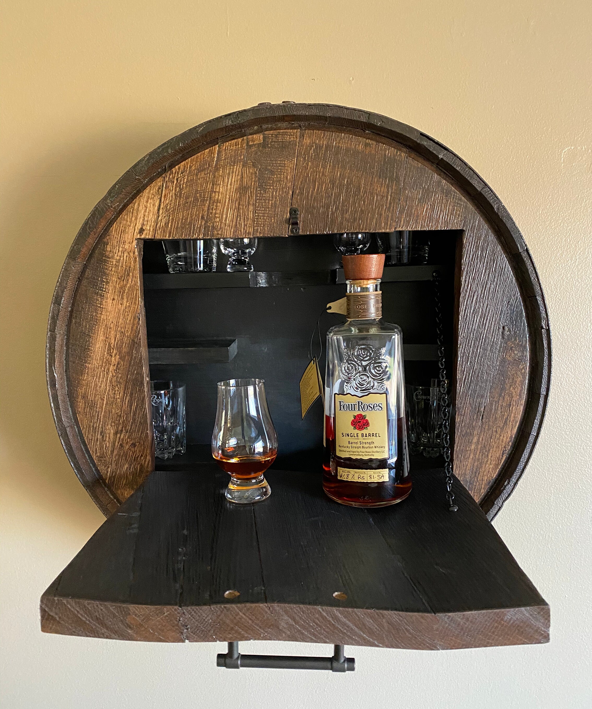 Vintage Bourbon Barrel Head Liquor Home Bar Etsy