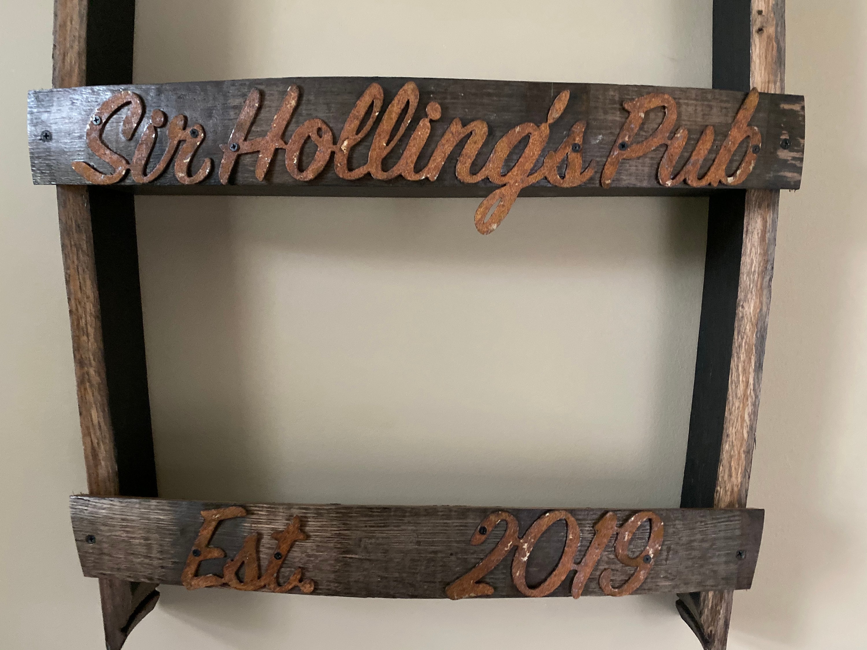 Barrel Shelf Wood Bar Shelf Stave Shelf Bourbon Barrel Etsy