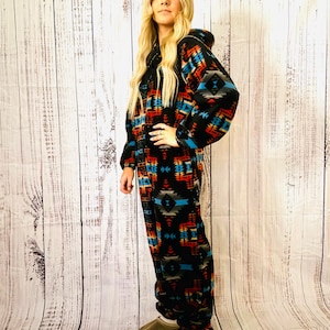 PELTs Cozies Pajamas - Black Canyon Native Fleece Adult Unisex Onesie