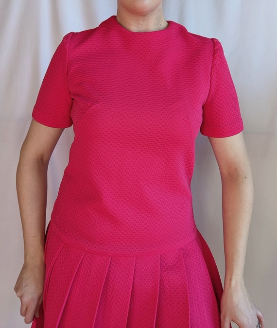 Vintage 1960s Double Knit Polyester Pleated Dropw… - image 8