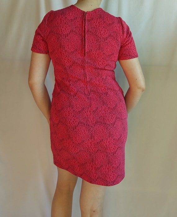Vintage 1960s Double Knit Polyester Bow Dress - image 7