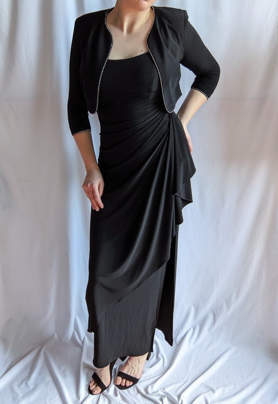 Vintage 1990s Alex Evenings Black Stretch Gown & J