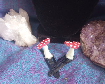 Glow in the Dark Mushroom Hair Clips