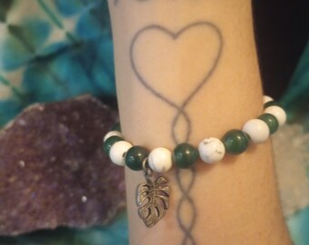 Monstera Leaf Charm Bracelet