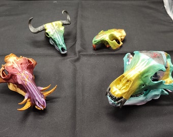 Rainbow Skulls - Hand Painted 3D Prints