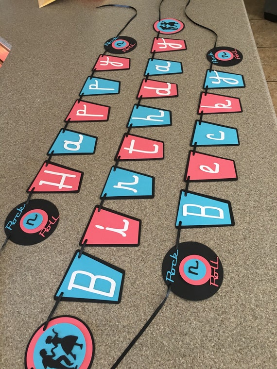 50s Banner Rock N Roll Banner 50s Party Decor 50s Etsy