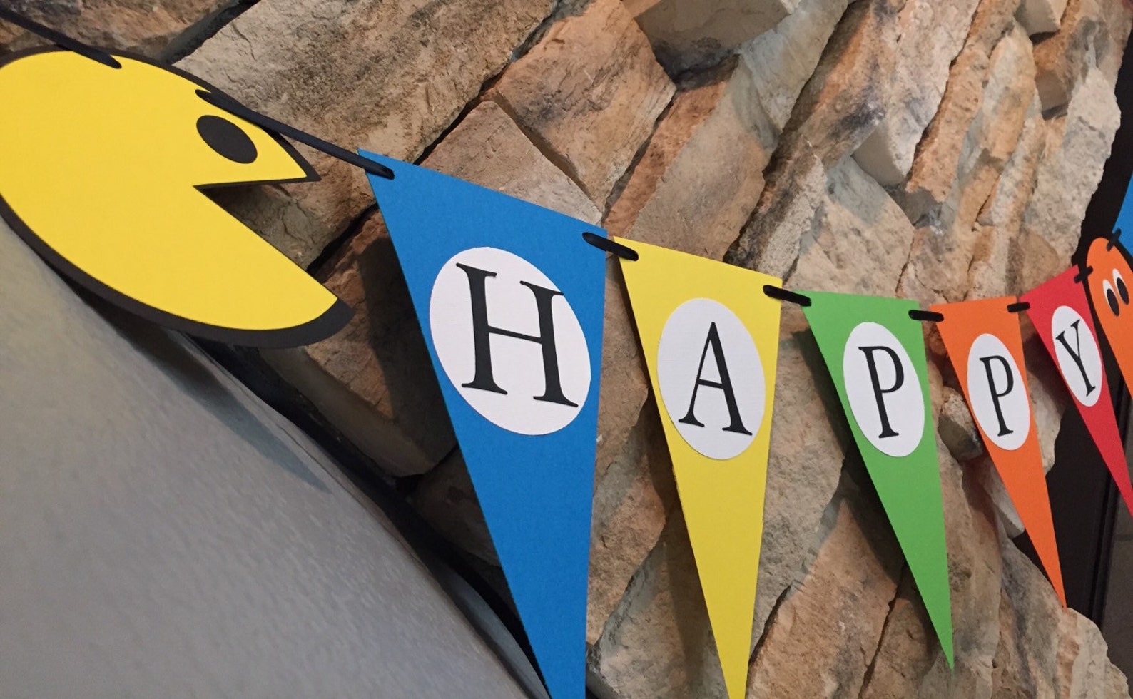 PacMan Banner Retro PacMan Happy Birthday Banner Retro Party | Etsy