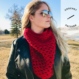 CROCHET PATTERN | Captcha Cowl Crochet Pattern | Beginner Crochet Pattern | PDF Download | Bandana Cowl | Crochet Scarf Pattern