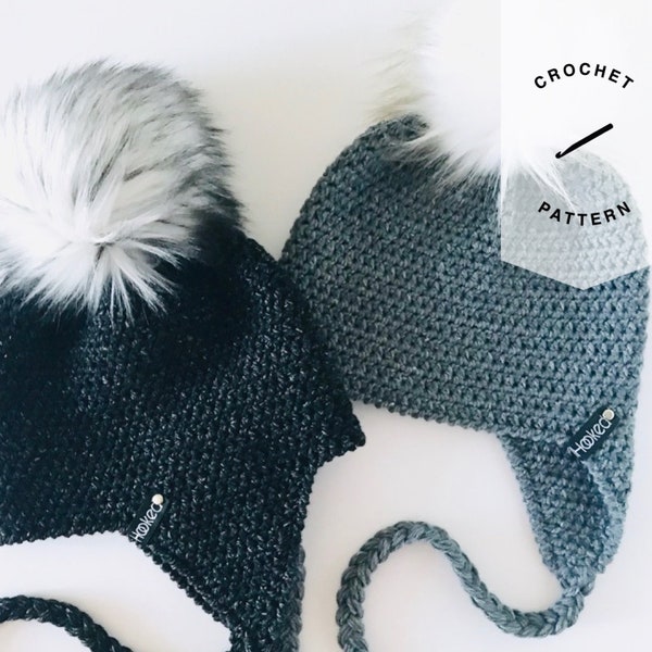 PATRÓN DE GANCHILLO / Patrón de ganchillo Gorro con orejeras Escape / Patrón de ganchillo principiante / Descargar PDF / Gorro de ganchillo / Patrón de gorro de ganchillo