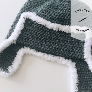 CROCHET PATTERN | Archie Aviator Hat Crochet Pattern | Beginner Crochet Pattern | PDF Download | Crochet Beanie | Crochet Hat Pattern