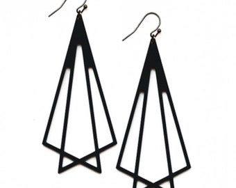 TRIANGLES COMPLEXES, bijoux en bois