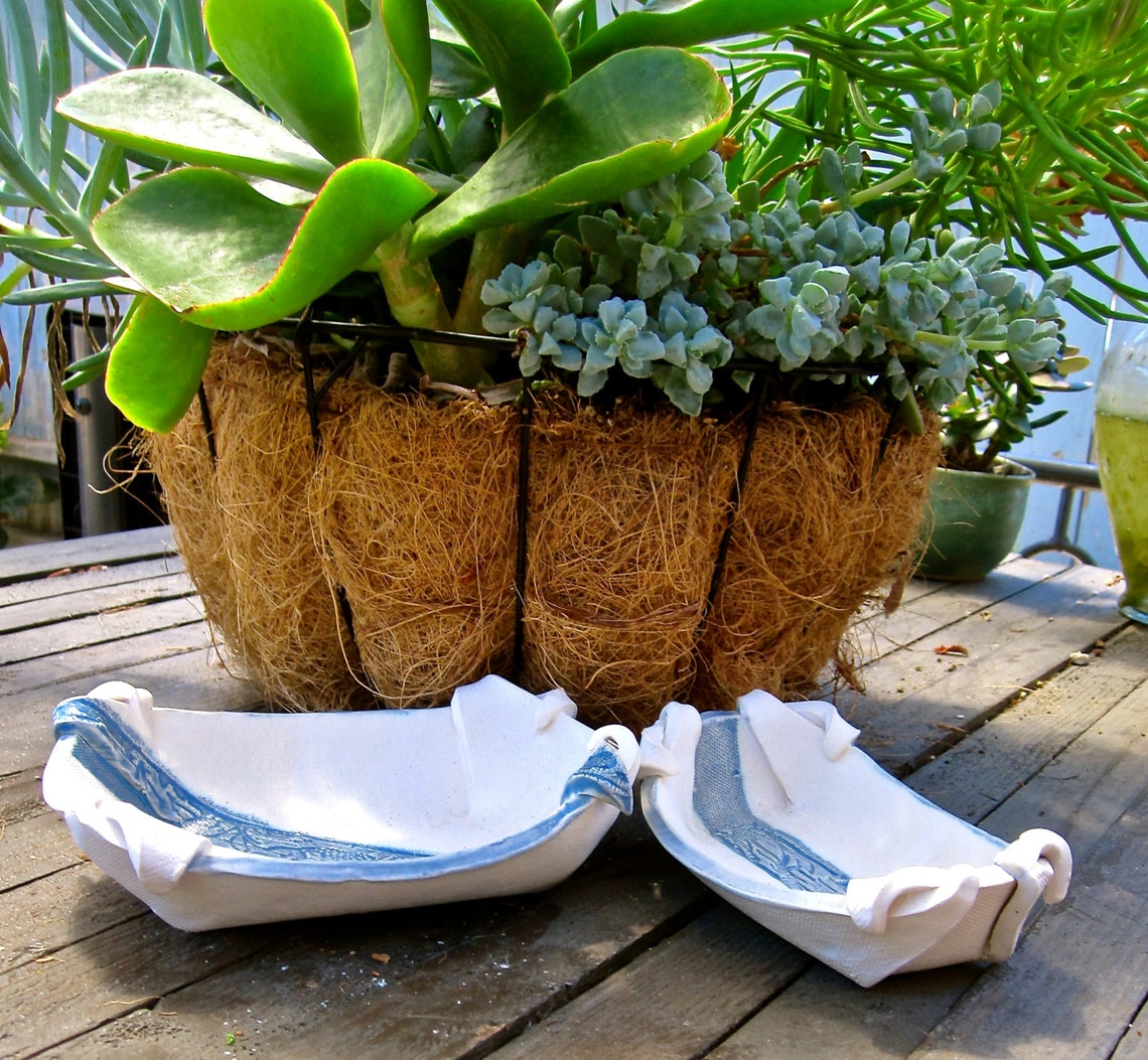 Blue and White Turtle Shell Bowls Set of 2 Etsy