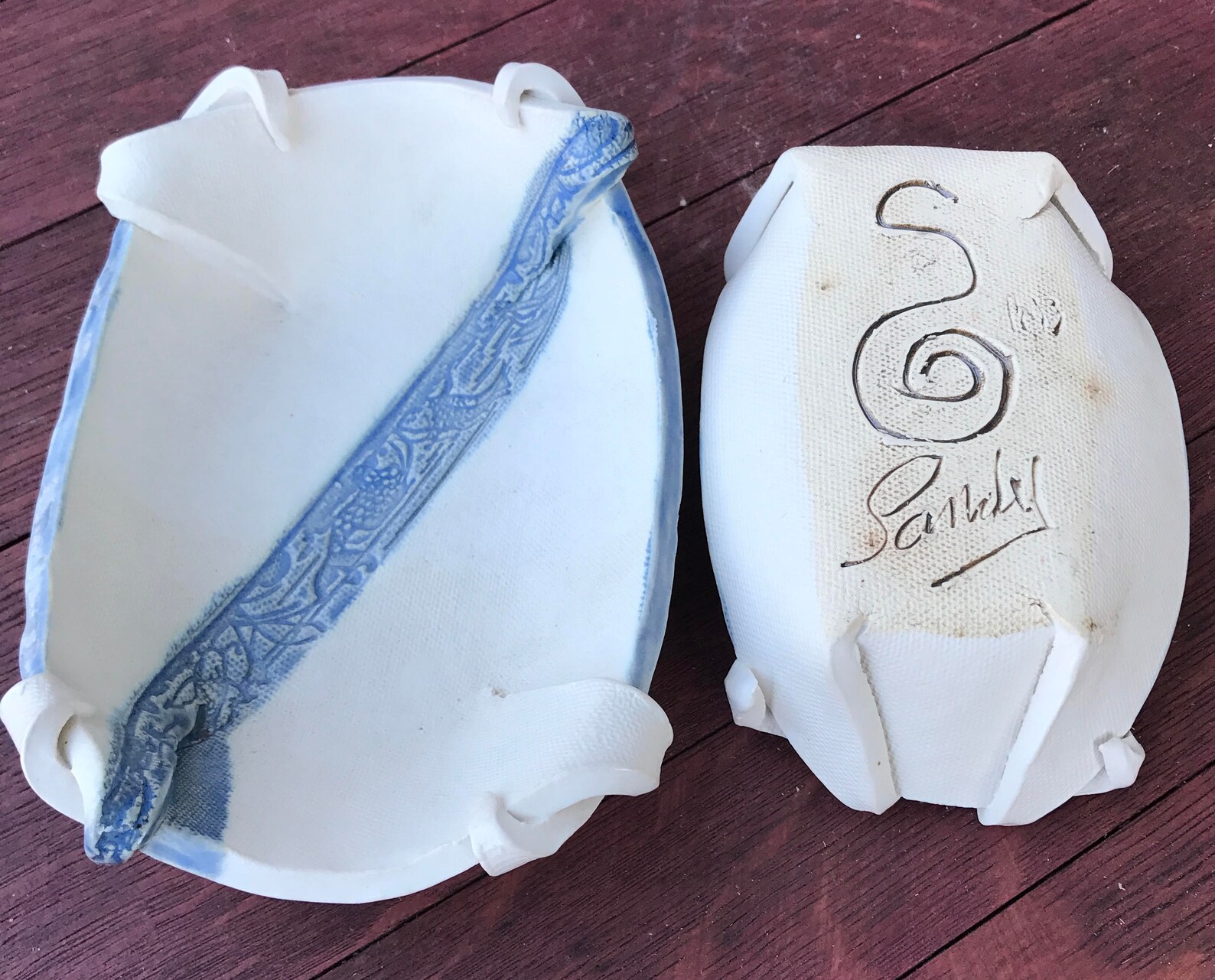 Blue and White Turtle Shell Bowls Set of 2 Etsy