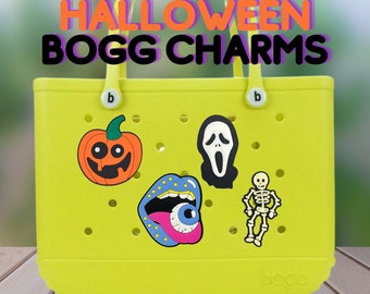 Halloween Bogg Bag Charms | Spooky Bogg Bag Buttons | Beach Bag Charms | Skeleton Bogg Charm Ghost Face Bogg Accessory