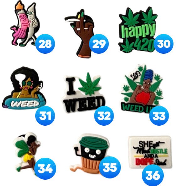 Weed & Cannabis Croc Charms Stoner Croc Charms Lit Croc Etsy