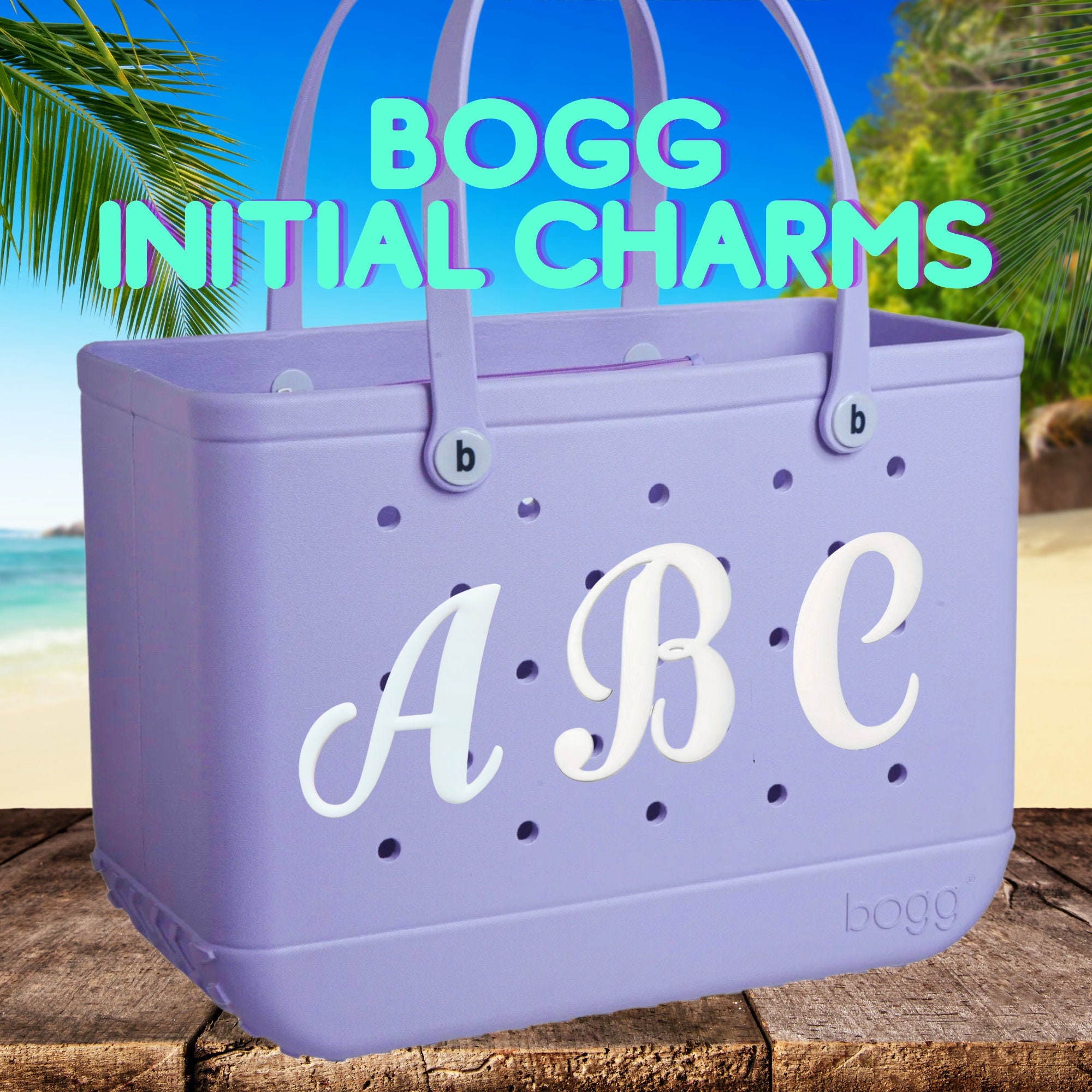 Bogg Bag Charm Monogram Letter K L R P and B by makeshift